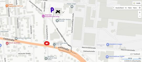 Anfahrt PTG Parkplatz